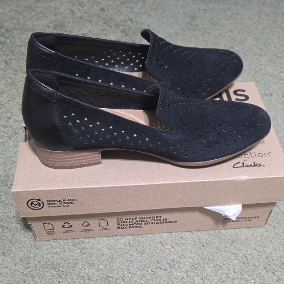 Clarks Shoes - Clarks Women's Black Perforated Loafers